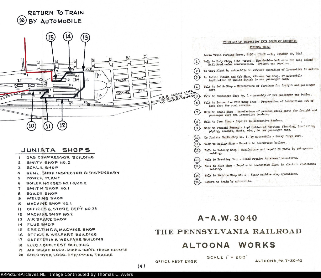 Altoona Works Inspection Report, Page 4, Map (#1 of 4), 1946